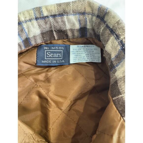Vintage Sears Plaid Button Down Shirt| Made In The USA - Picture 7 of 9